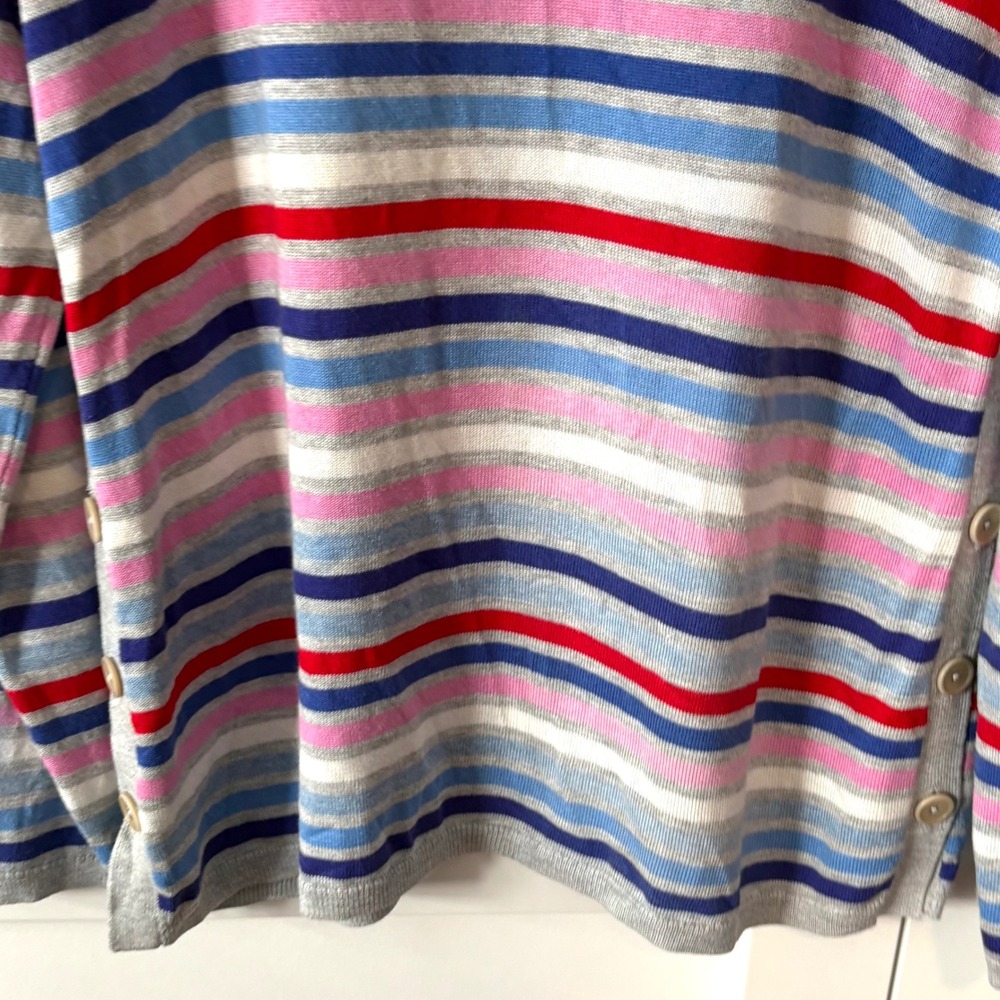 Talbots Women's Grey‎ Multicolored Stripe Boat Neck Sweater in Size XL - Picture 4 of 12